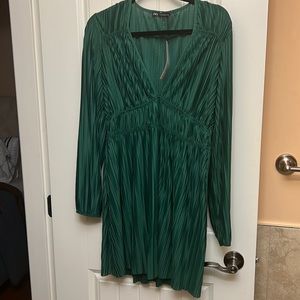 Zara Green V-neck Dress